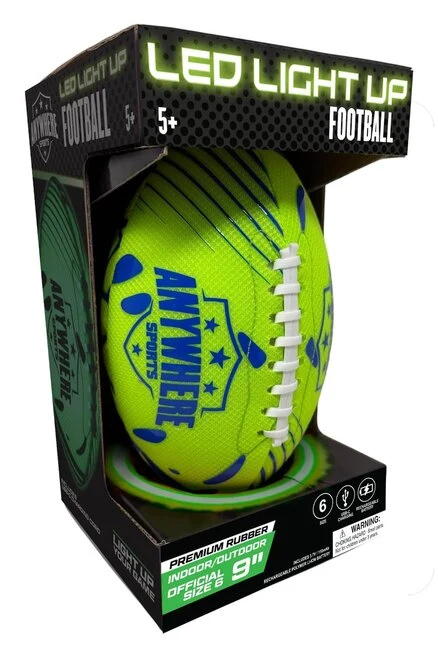 Pro Glow Light-Up Football Size 6 Red Green 1 Pro Glow Light-Up Football Size 6 Red Green
