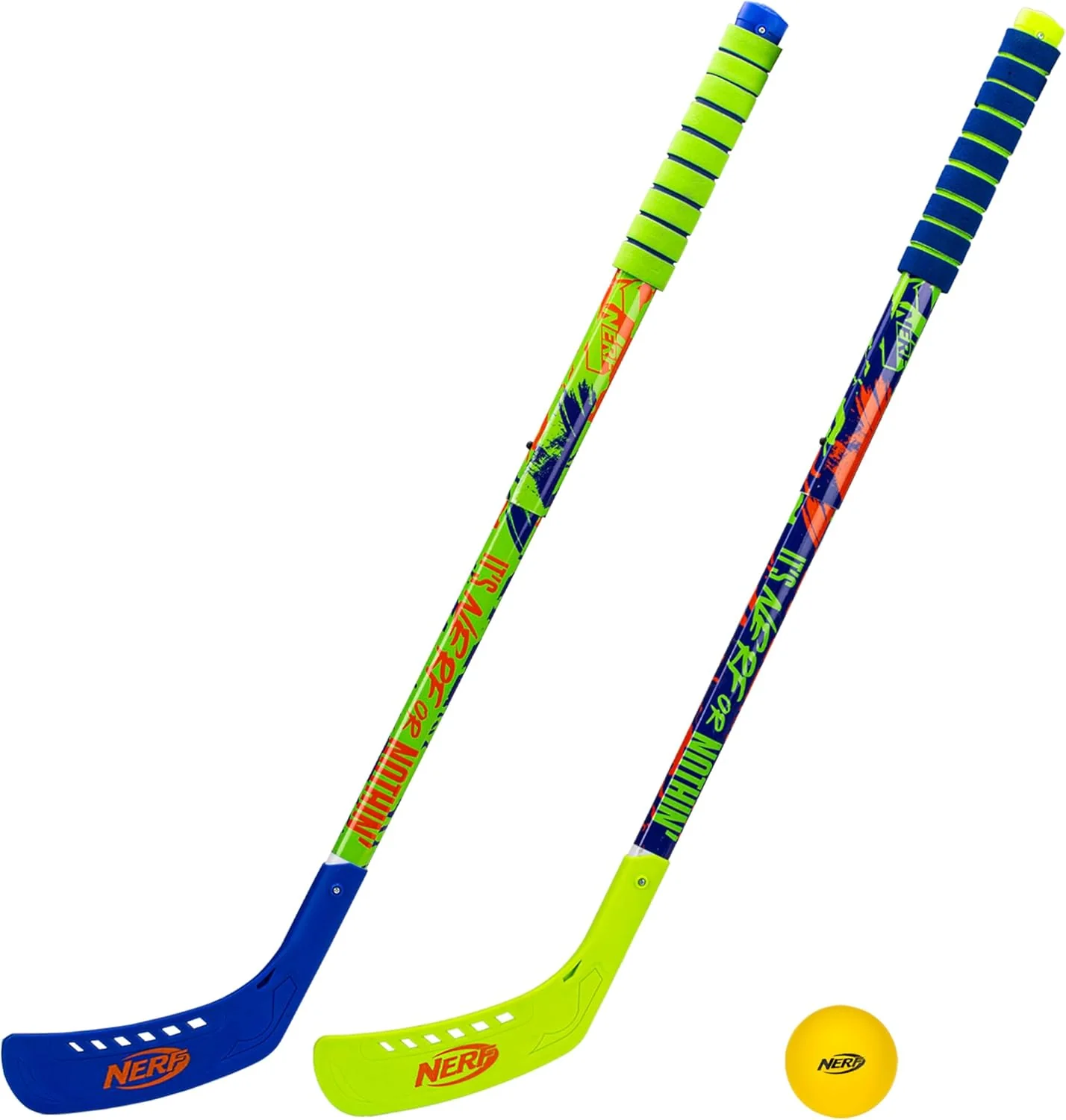 Franklin Sports NERF Proshot Hockey Sticks Toy Set Blue/Green 1 Franklin Sports NERF Proshot Hockey Sticks Toy Set Blue/Green