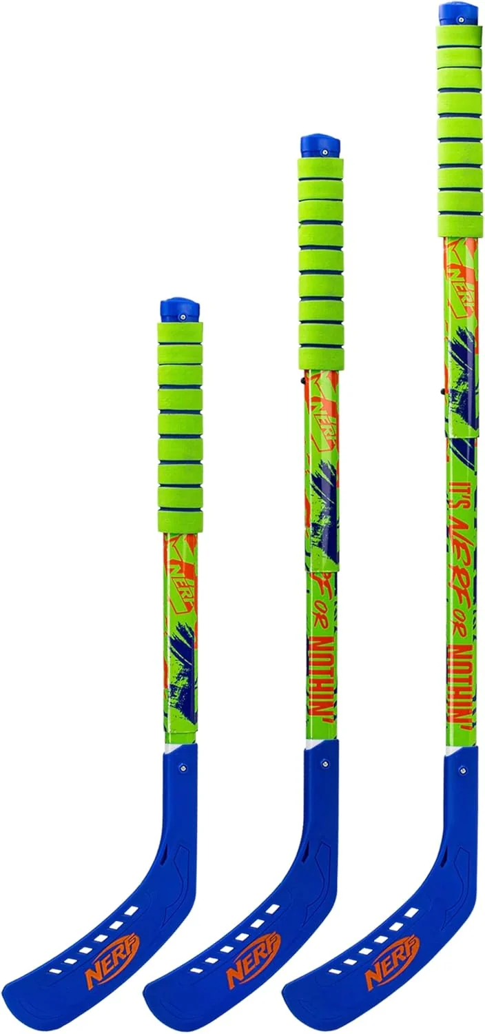 Franklin Sports NERF Proshot Hockey Sticks Toy Set Blue/Green 6 Franklin Sports NERF Proshot Hockey Sticks Toy Set Blue/Green