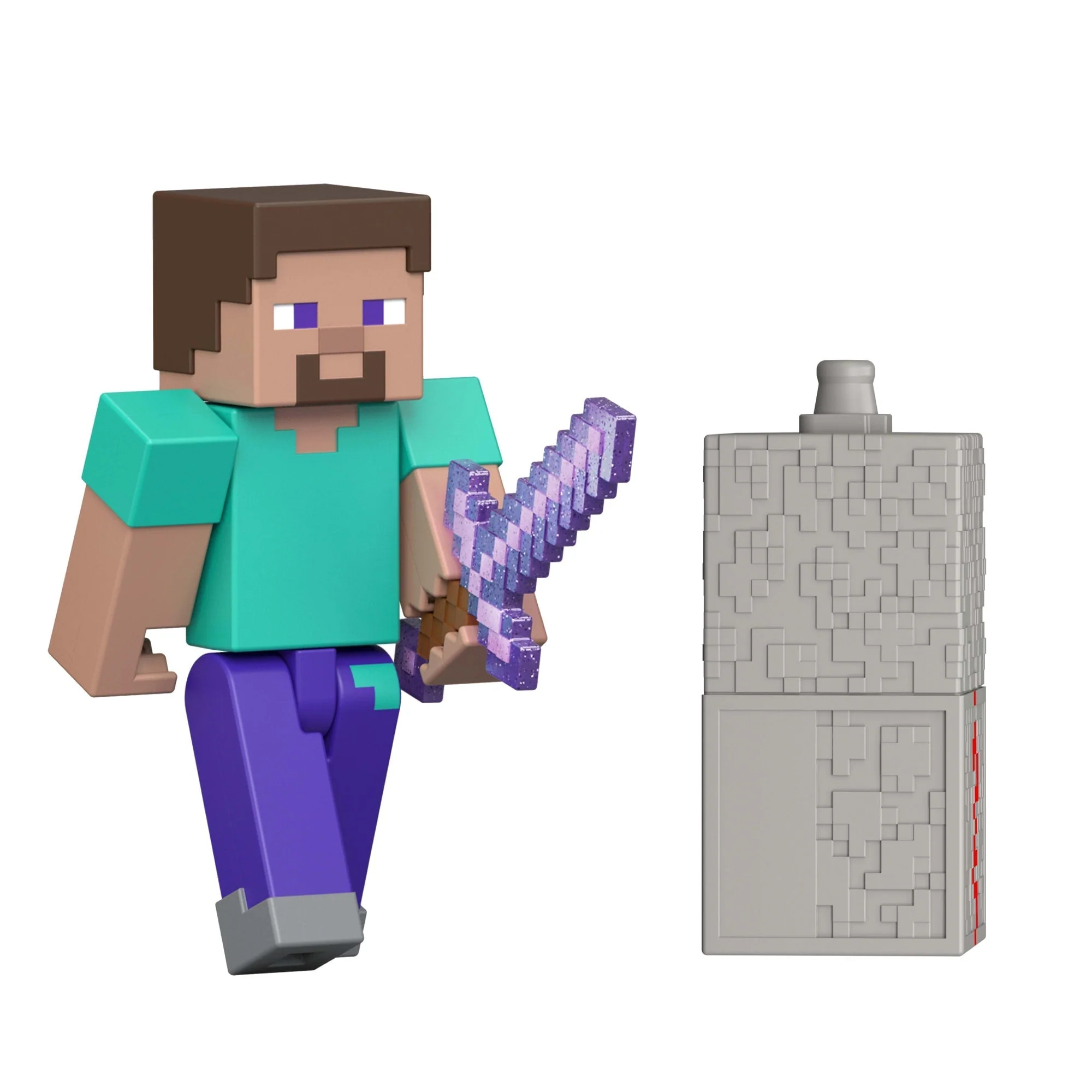 Minecraft Steve Action Figure 3.25 Inch Scale Collectible Toy Accessory Set