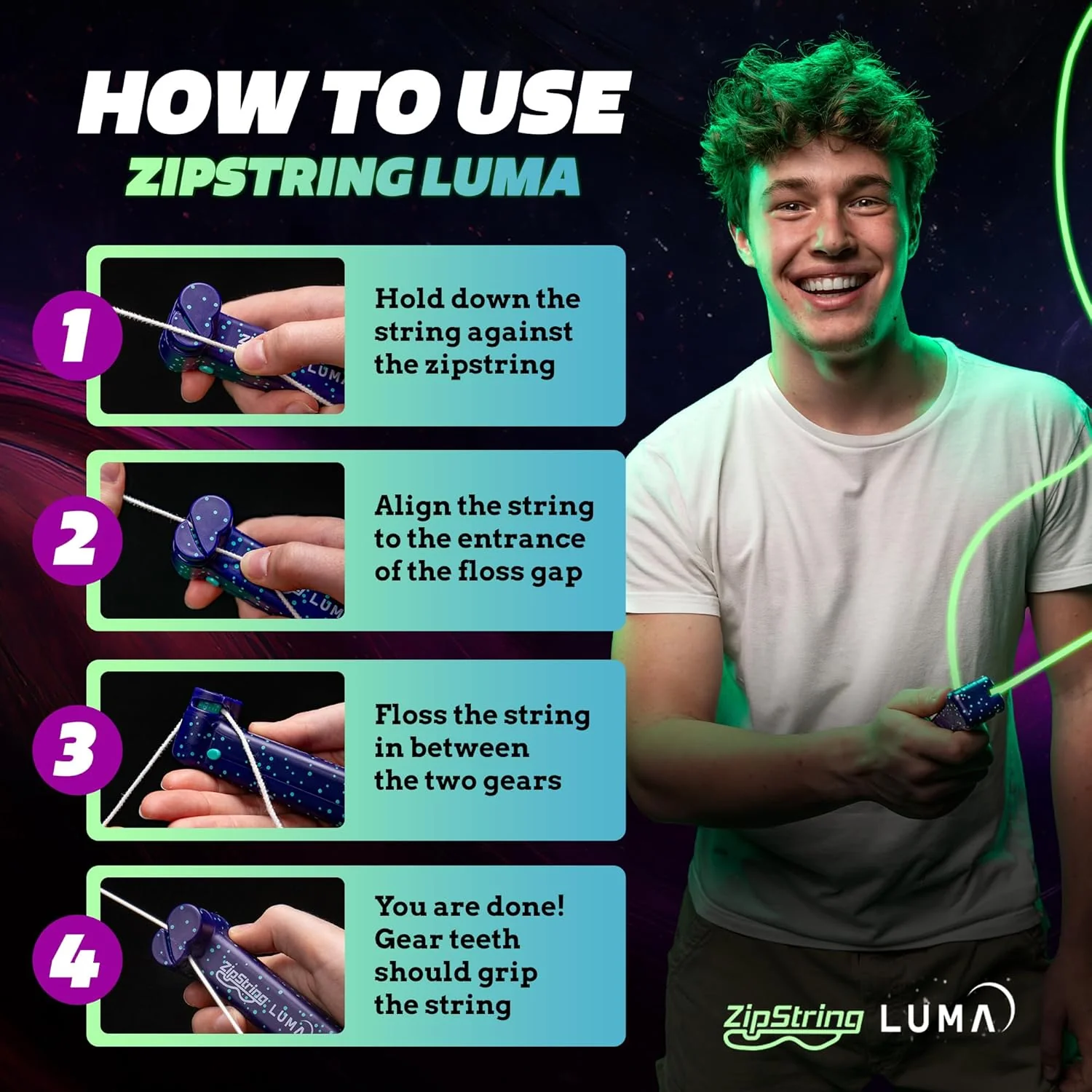 ZipString Luma Glow String Toy 3 ZipString Luma Glow String Toy