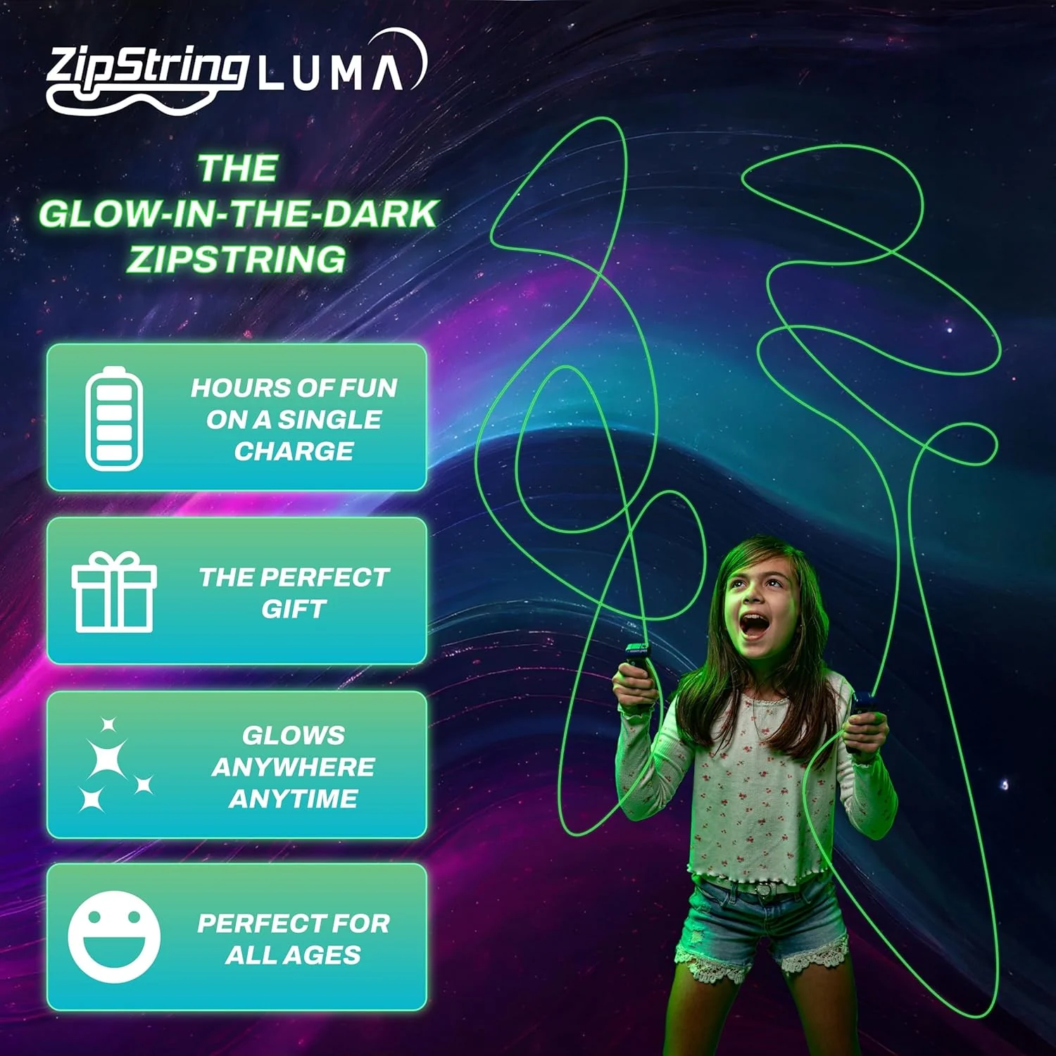 ZipString Luma Glow String Toy 8 ZipString Luma Glow String Toy