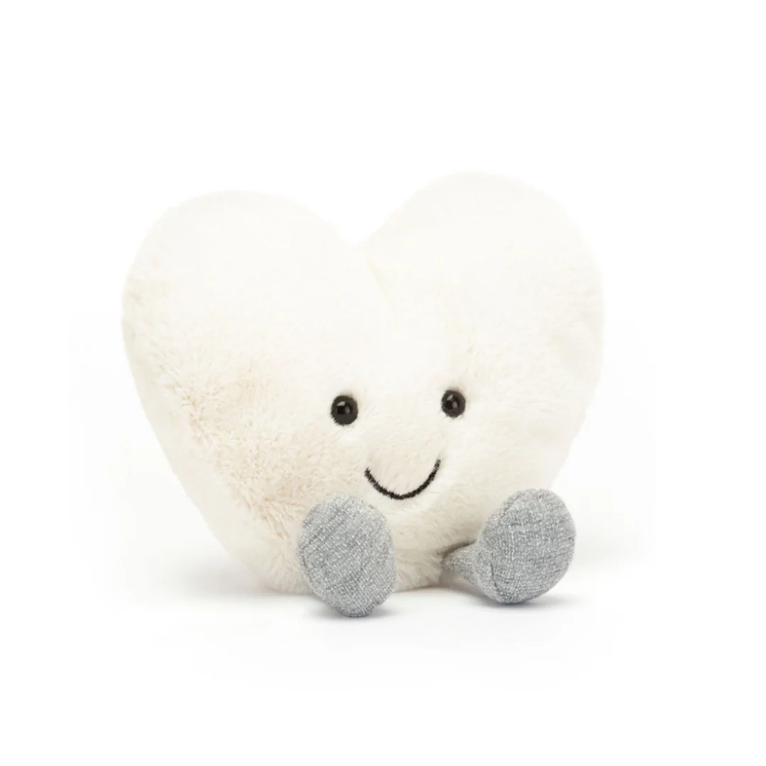 Amuseables Cream Heart JellyCat 12 Amuseables Cream Heart JellyCat