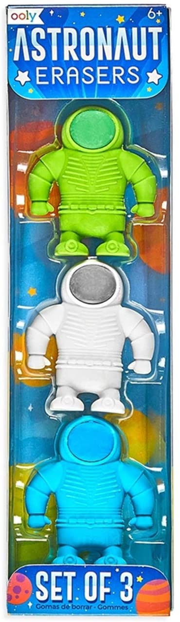 Astronaut Erasers Set of 3 4 Astronaut Erasers Set of 3
