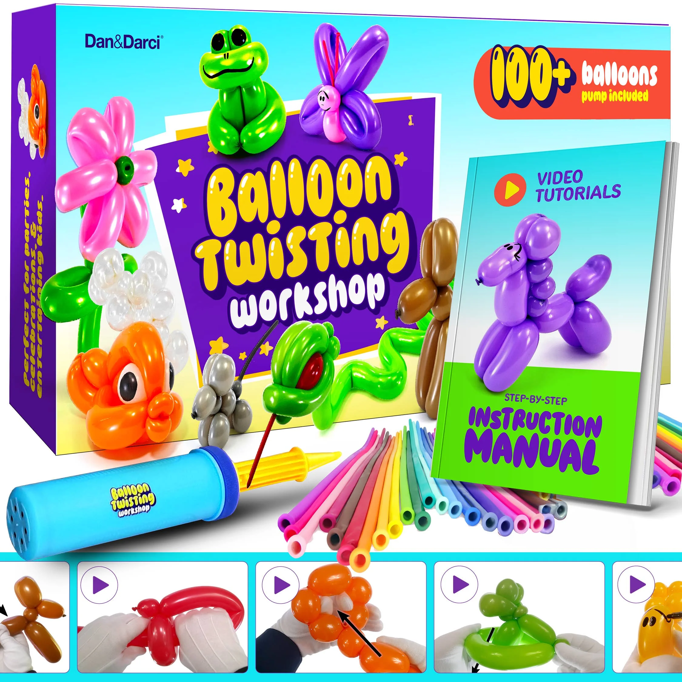 Balloon Animal Twisting Kit for Kids (with pump)