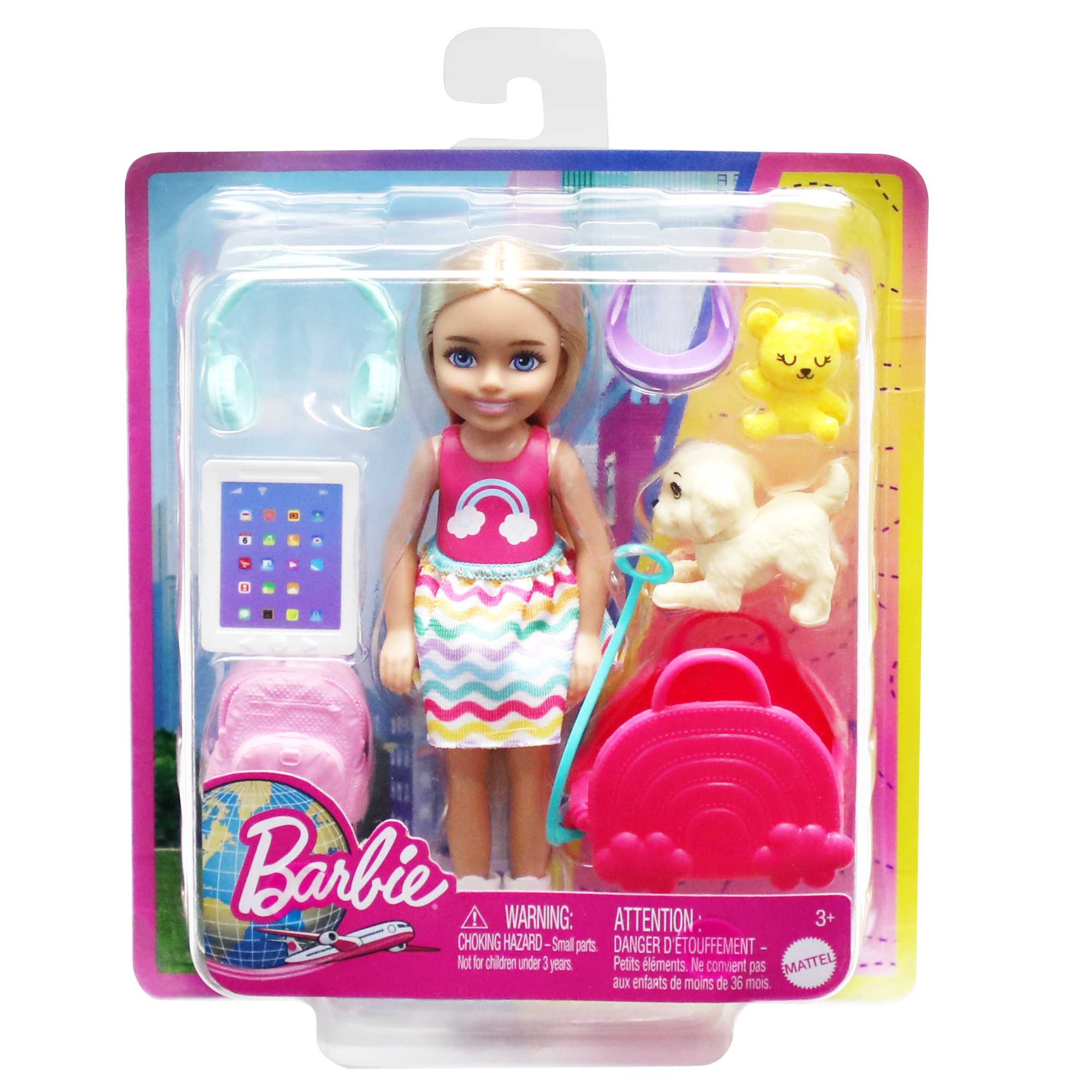 Barbie Chelsea Doll Travel Set with Puppy and Play Accessories 6 Barbie Chelsea Doll Travel Set with Puppy and Play Accessories