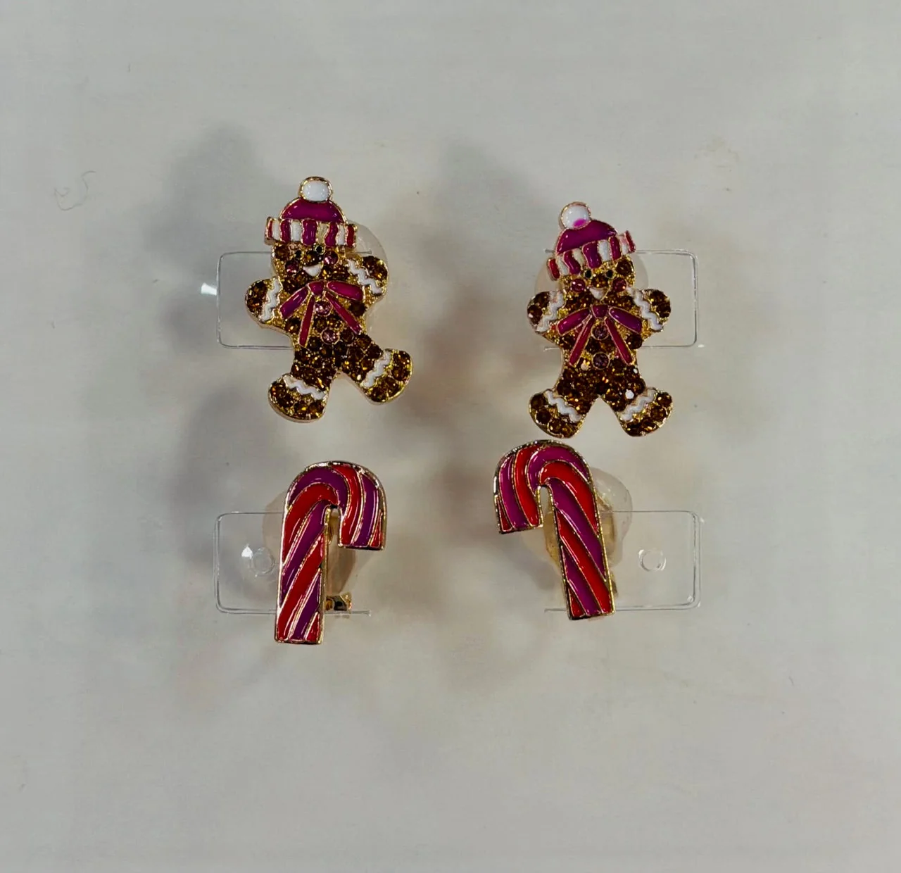 Baublebar Gingerbread Candy Cane Clip on Earrings Childrens