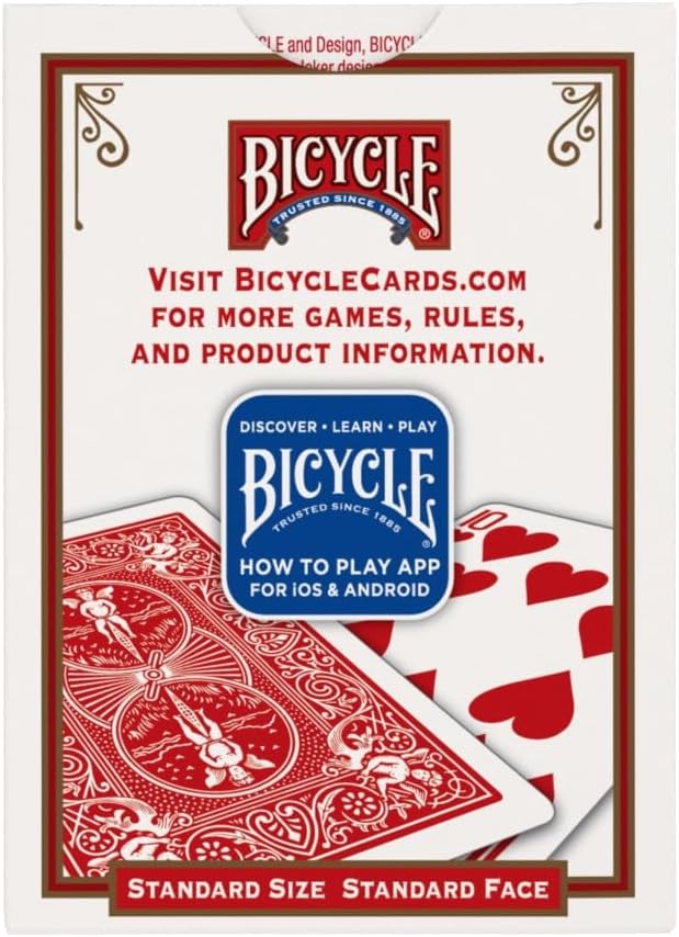 Bicycle Standard Rider Back Playing Cards Red or Blue 4 Bicycle Standard Rider Back Playing Cards Red or Blue