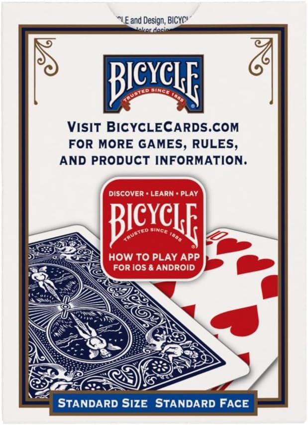 Bicycle Standard Rider Back Playing Cards Red or Blue 5 Bicycle Standard Rider Back Playing Cards Red or Blue