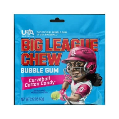 Big League Chew Curveball Cotton Candy Shredded Bubble Gum 2.12 oz