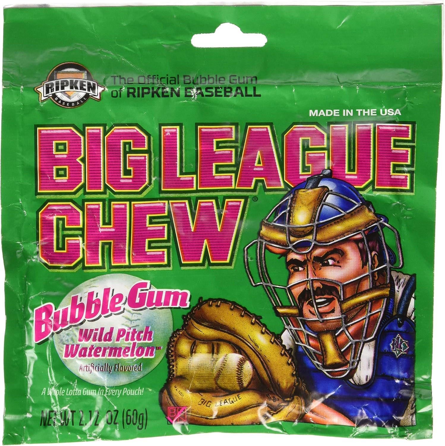Big League Chew Wild Watermelon Shredded Bubble Gum 8 Count Pouches