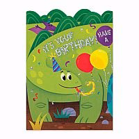 BIRTHDAY CARD: FOIL DINOSAUR TRIFOLD