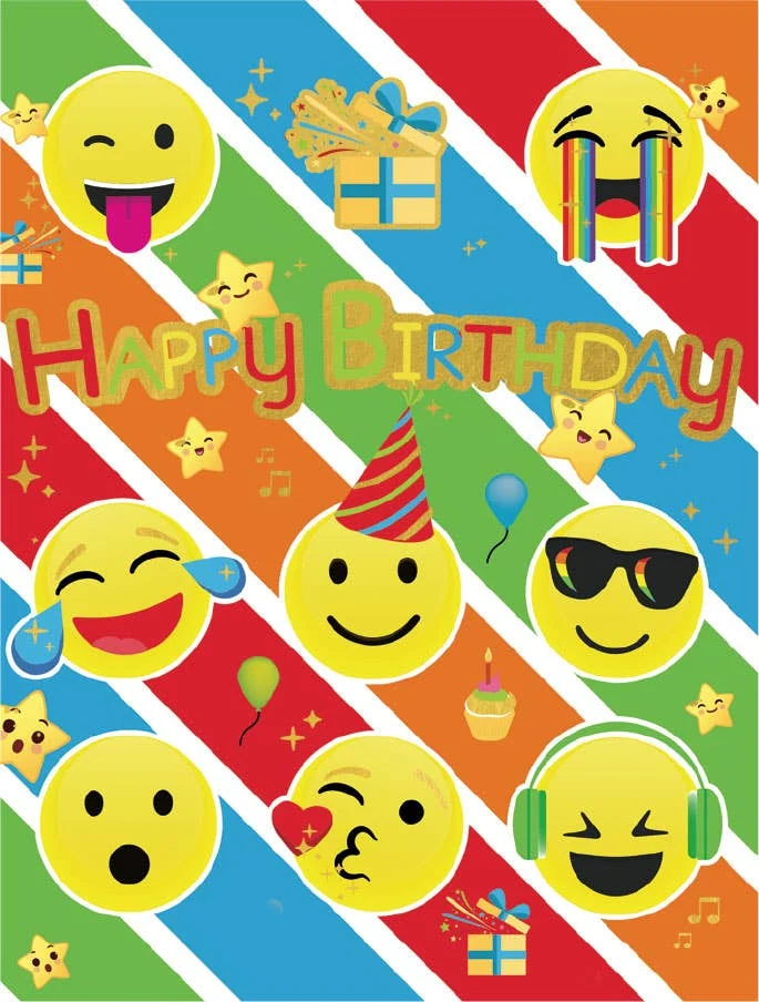 Birthday Emojis - Foil Gift Enclosure 5 Birthday Emojis - Foil Gift Enclosure