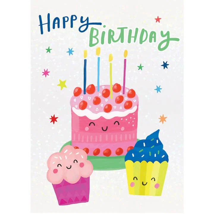 Birthday Kawaii Cakes Foil Card 2 Birthday Kawaii Cakes Foil Card