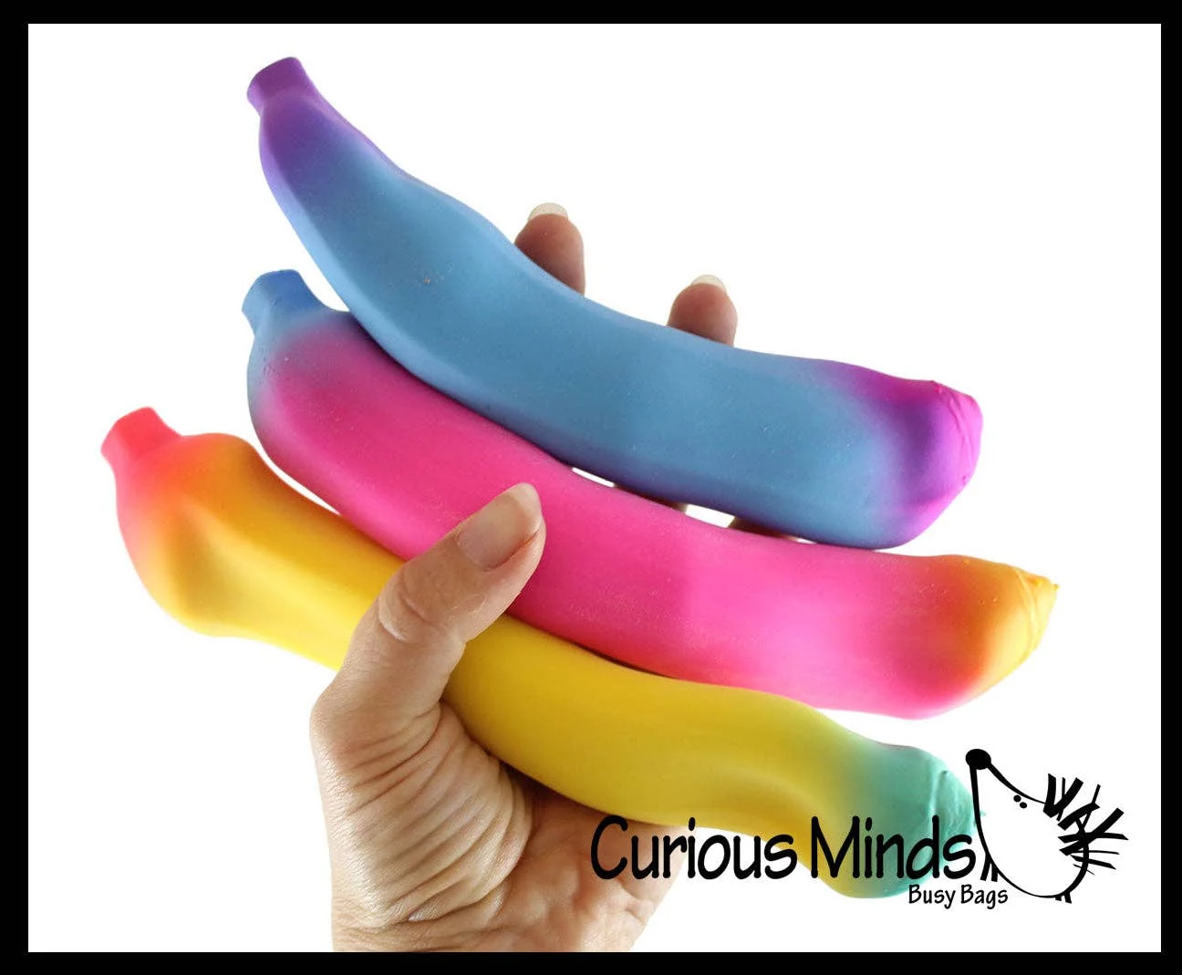 Single Rainbow Colored Squishy Sand Banana - Moldable Sensory,