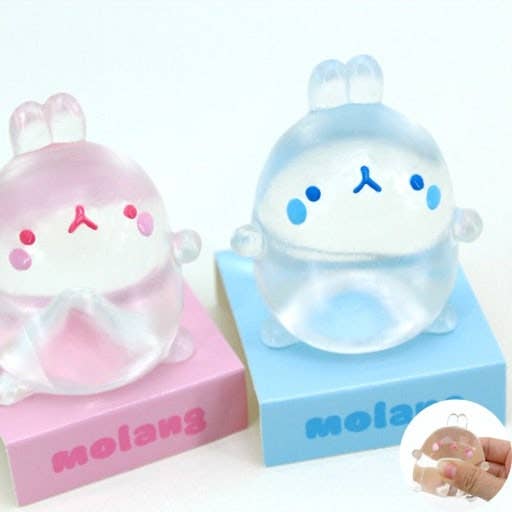 Molang Clear Mochi Squishy Figure Fidget Toy 10 Molang Clear Mochi Squishy Figure Fidget Toy