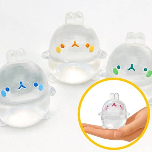 Molang Clear Mochi Squishy Figure Fidget Toy 12 Molang Clear Mochi Squishy Figure Fidget Toy