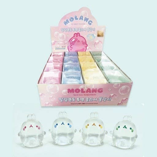 Molang Clear Mochi Squishy Figure Fidget Toy 14 Molang Clear Mochi Squishy Figure Fidget Toy