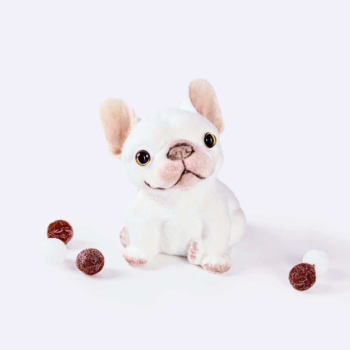 Flocked White French Bulldog Taba Squishy 3 Flocked White French Bulldog Taba Squishy