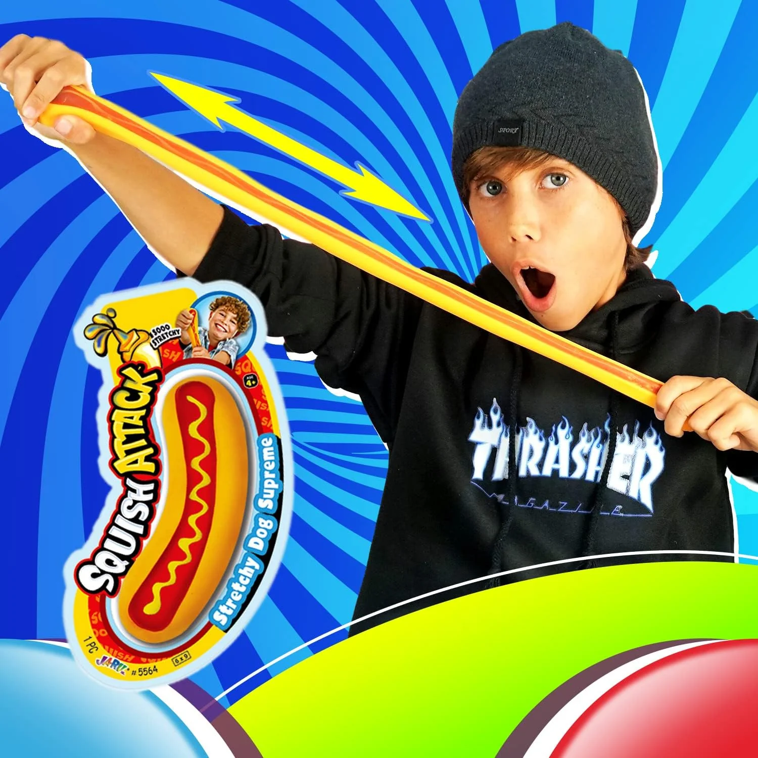 JA-RU Stretchy Hot Dog Squishy Sand Filled Novelty Stress Toy 2 JA-RU Stretchy Hot Dog Squishy Sand Filled Novelty Stress Toy