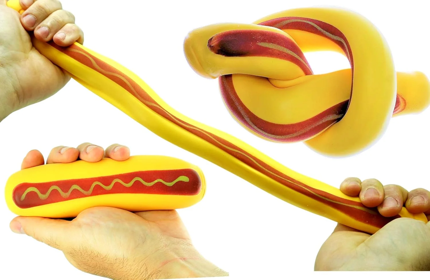 JA-RU Stretchy Hot Dog Squishy Sand Filled Novelty Stress Toy 5 JA-RU Stretchy Hot Dog Squishy Sand Filled Novelty Stress Toy