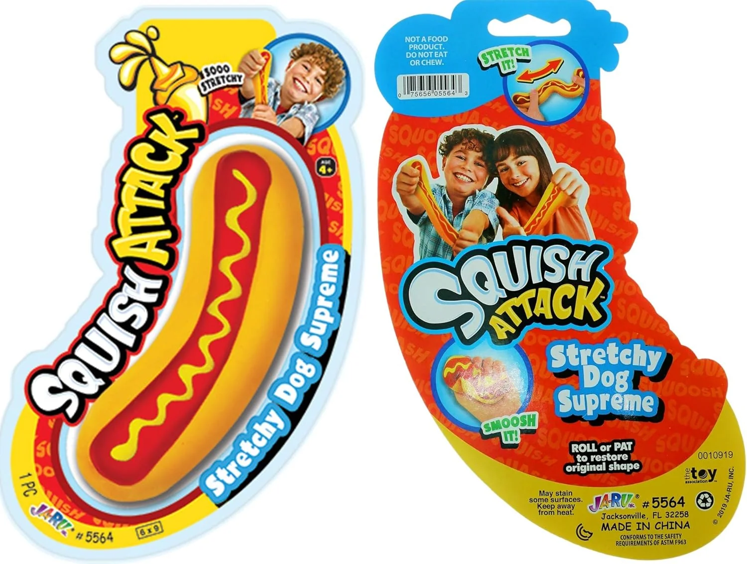 JA-RU Stretchy Hot Dog Squishy Sand Filled Novelty Stress Toy 6 JA-RU Stretchy Hot Dog Squishy Sand Filled Novelty Stress Toy