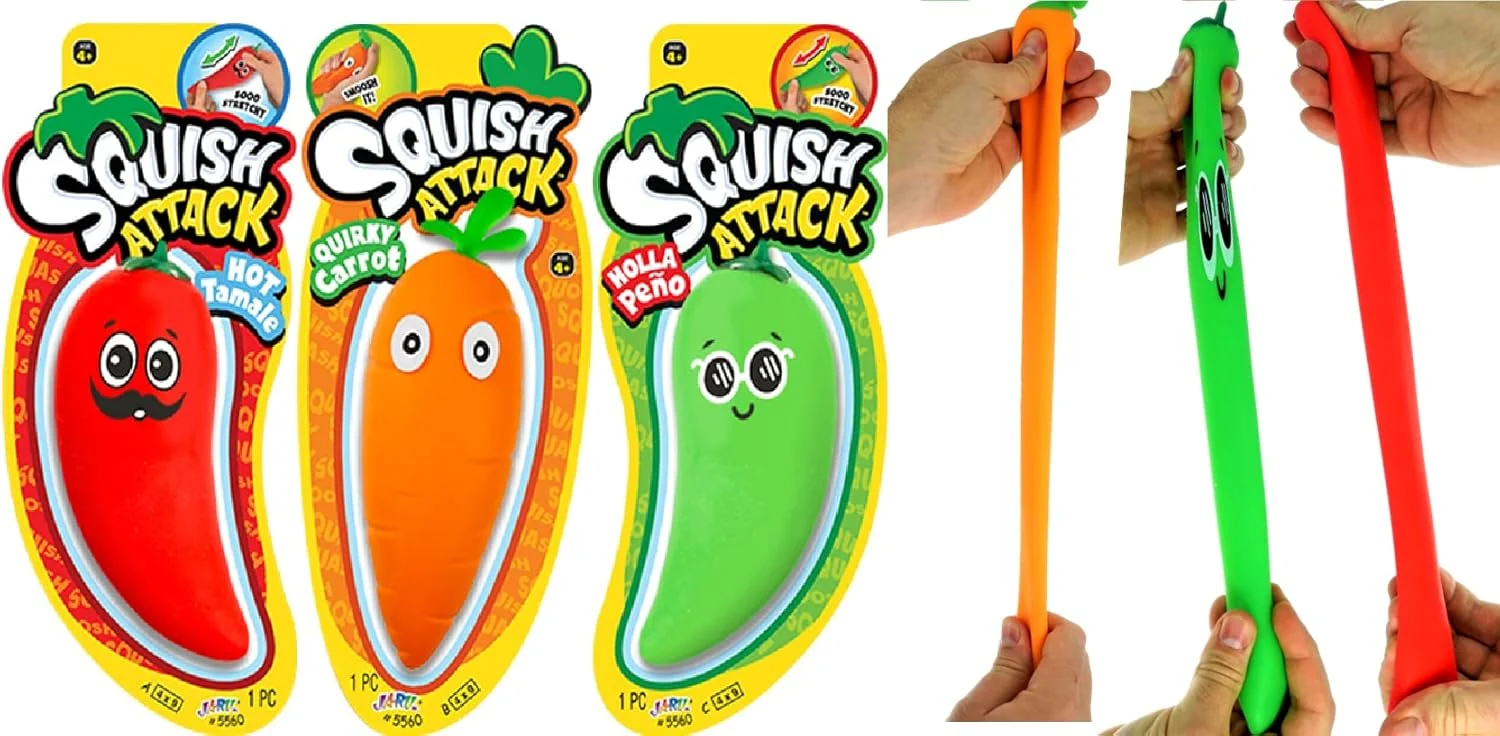 JA-RU Stretchy Carrot or Pepper Sensory Fidget Toy