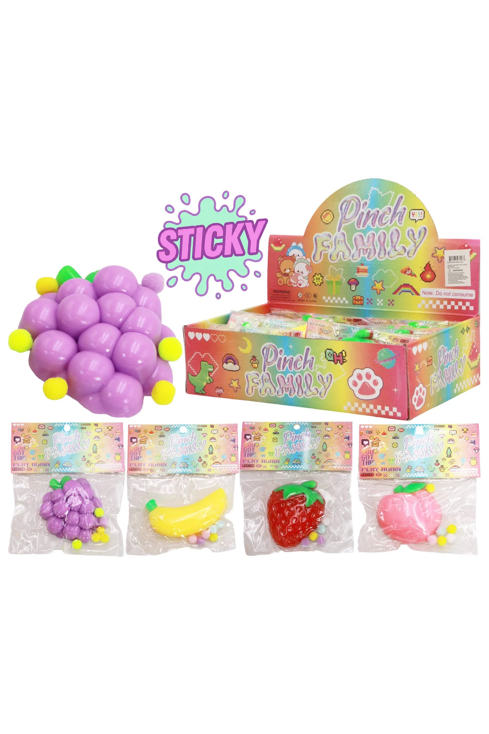 Fruit Variety Sticky Mochi Squishy Bag 21 Fruit Variety Sticky Mochi Squishy Bag
