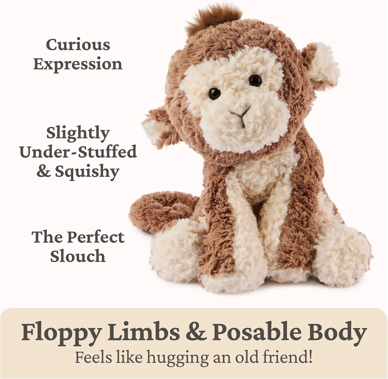 GUND Cozys Collection Monkey Plush Stuffed Animal Brown 10 Inch 3 GUND Cozys Collection Monkey Plush Stuffed Animal Brown 10 Inch