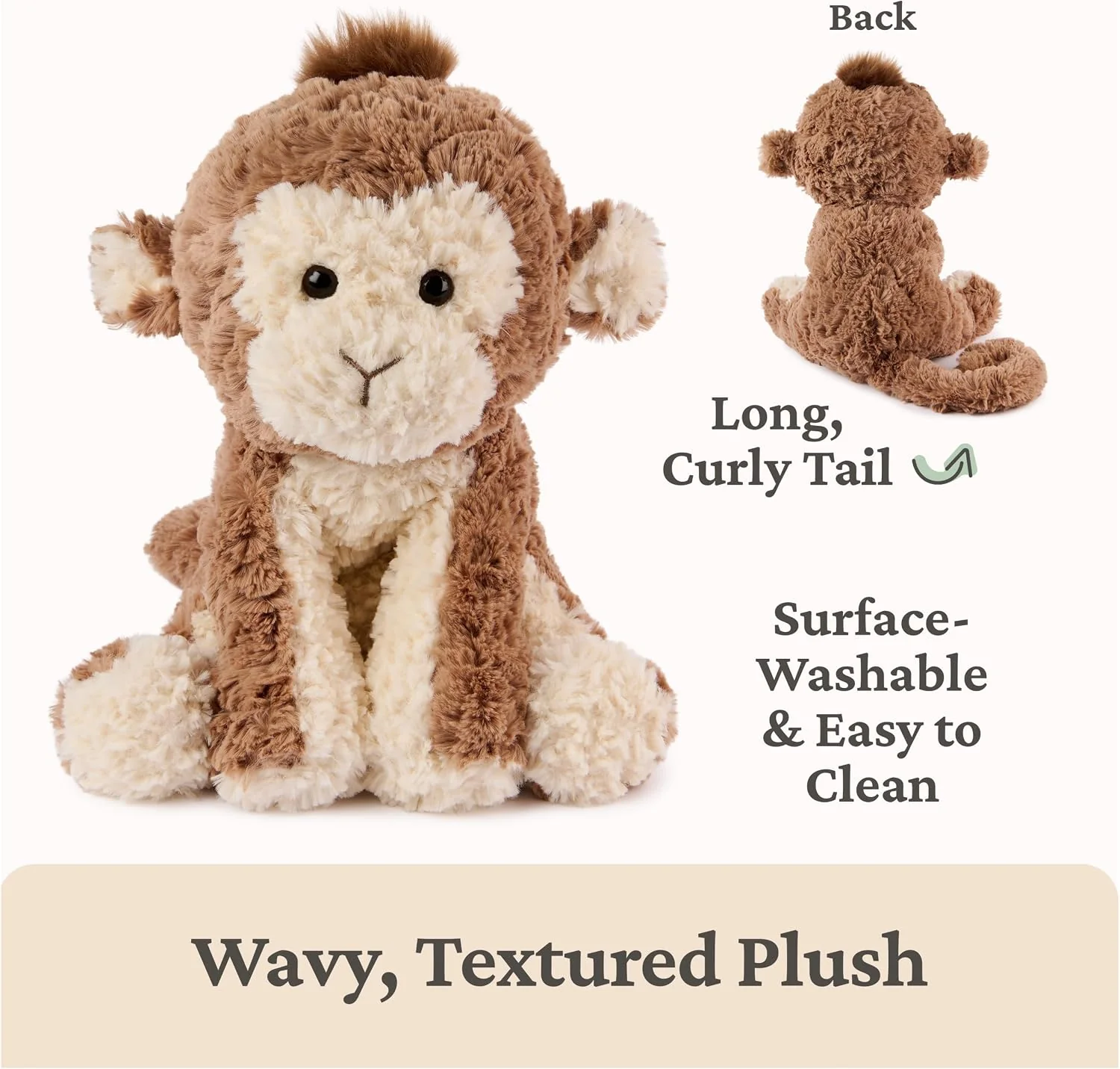 GUND Cozys Collection Monkey Plush Stuffed Animal Brown 10 Inch 6 GUND Cozys Collection Monkey Plush Stuffed Animal Brown 10 Inch