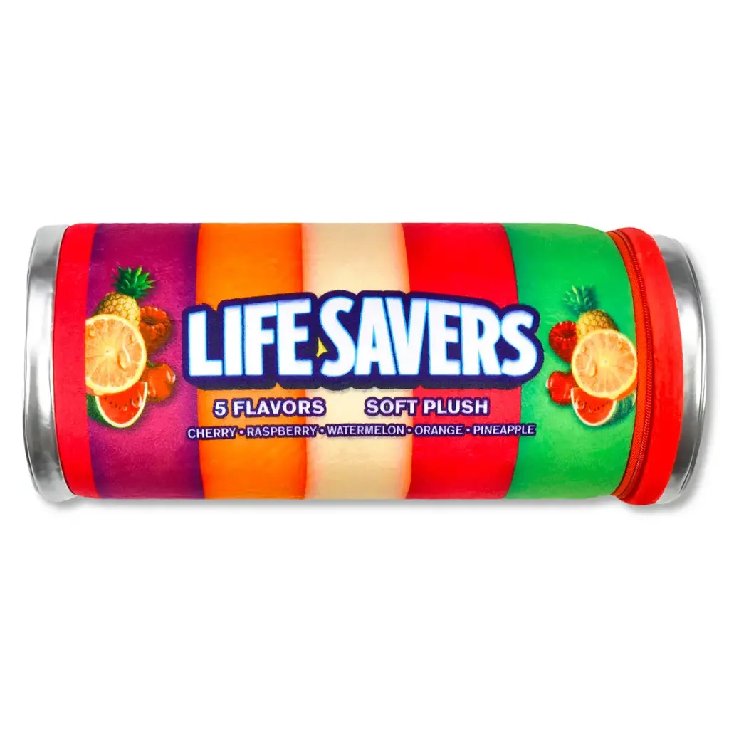 Iscream Lifesavers Packaging Plush Decorative Pillow 14.5in Soft Fleece 1 Iscream Lifesavers Packaging Plush Decorative Pillow 14.5in Soft Fleece