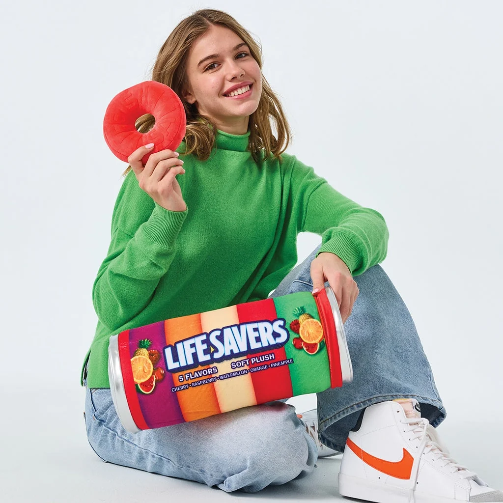 Iscream Lifesavers Packaging Plush Decorative Pillow 14.5in Soft Fleece 3 Iscream Lifesavers Packaging Plush Decorative Pillow 14.5in Soft Fleece