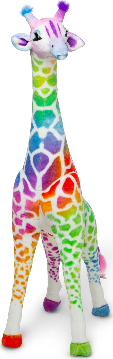 Melissa & Doug Rainbow Lifelike Plush Giraffe 4ft 2 Melissa & Doug Rainbow Lifelike Plush Giraffe 4ft