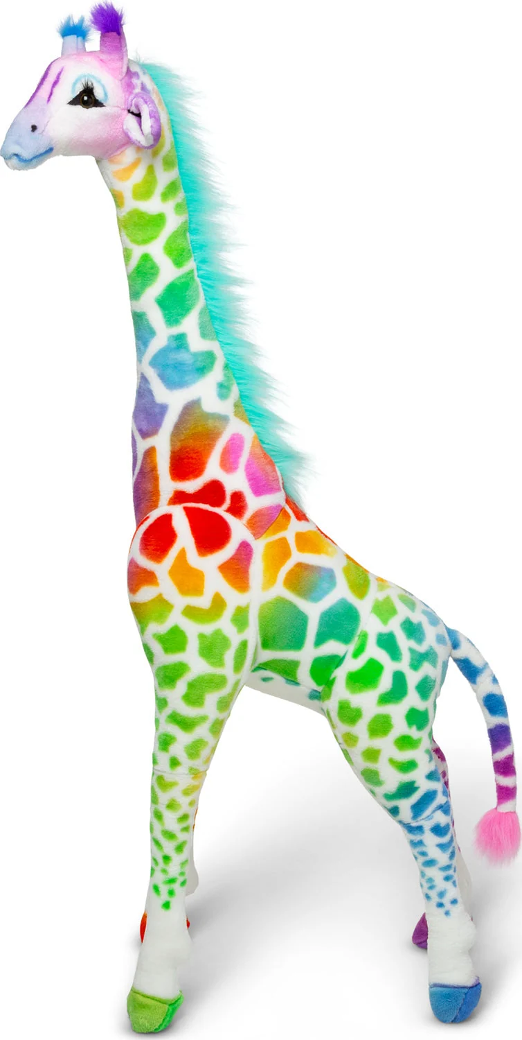 Melissa & Doug Rainbow Lifelike Plush Giraffe 4ft 3 Melissa & Doug Rainbow Lifelike Plush Giraffe 4ft