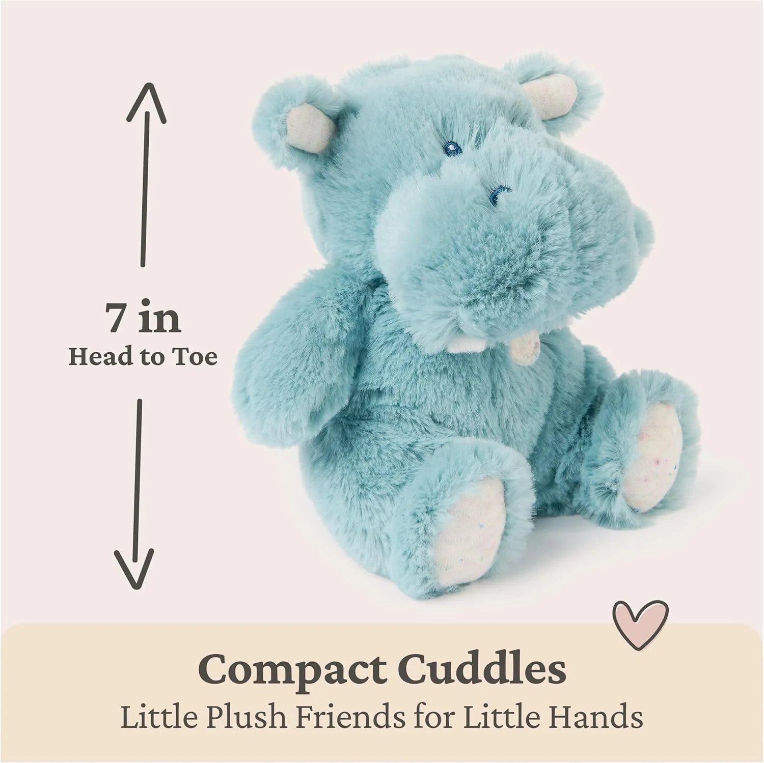 GUND Baby Oh So Snuggly Littles Teal Hippo Stuffed Animal 3 GUND Baby Oh So Snuggly Littles Teal Hippo Stuffed Animal