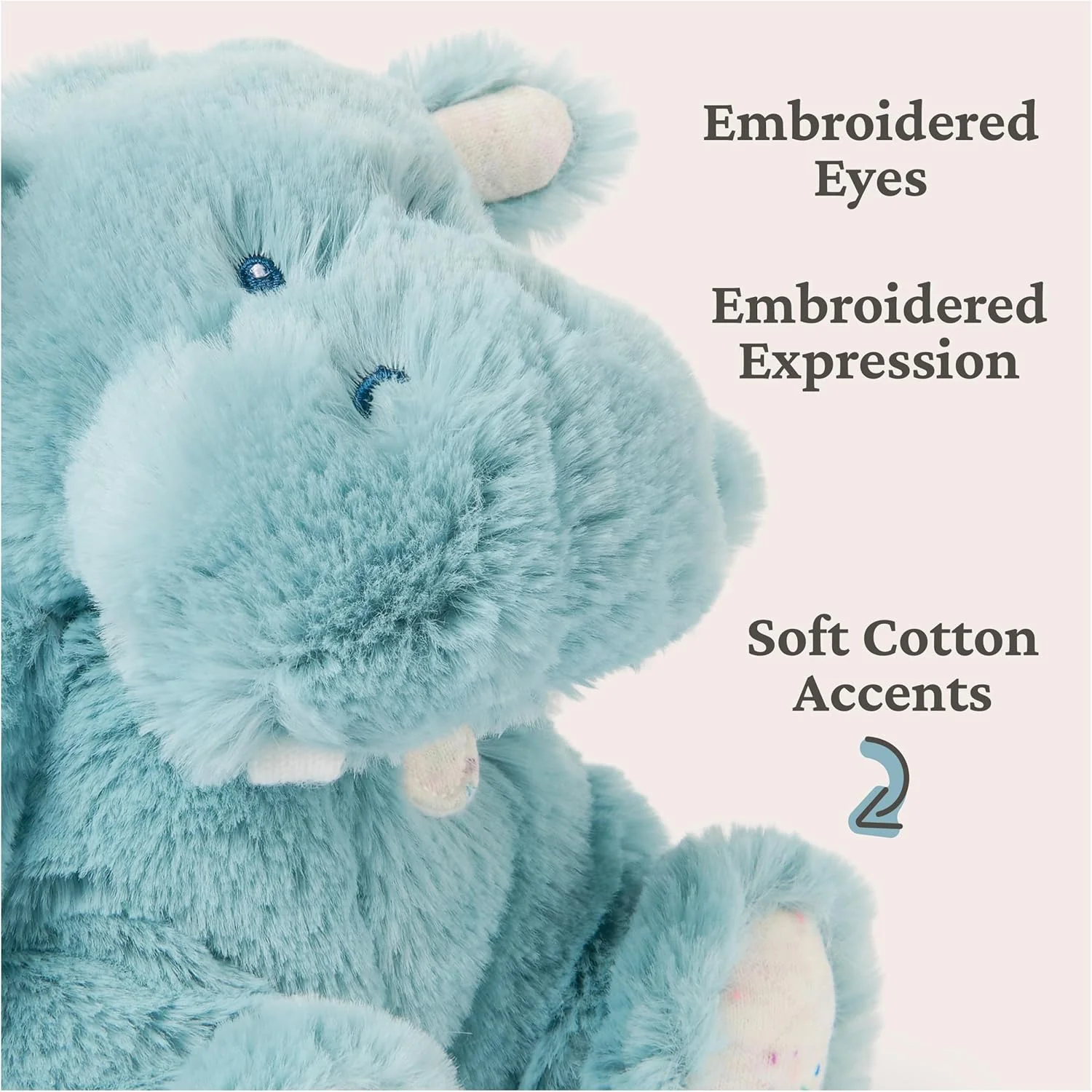 GUND Baby Oh So Snuggly Littles Teal Hippo Stuffed Animal 5 GUND Baby Oh So Snuggly Littles Teal Hippo Stuffed Animal