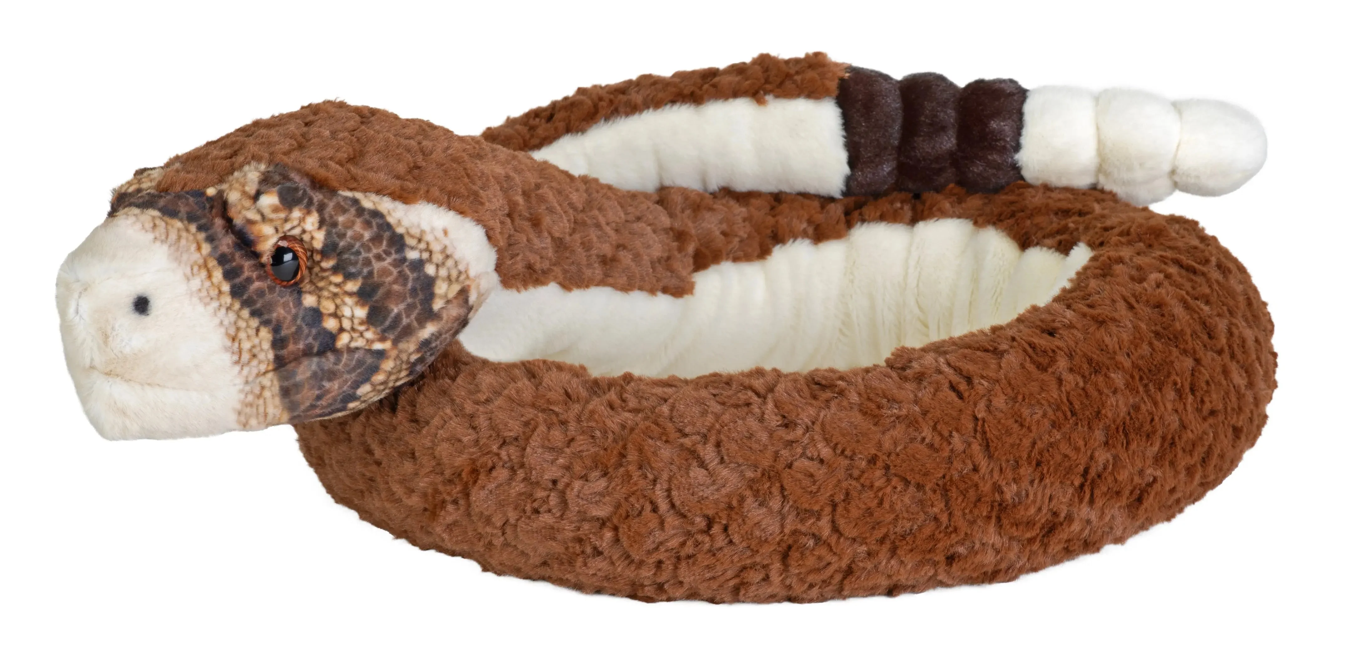 Giant 54 Inch Realistic Coiled Rattlesnake Plush Stuffed Animal Toy