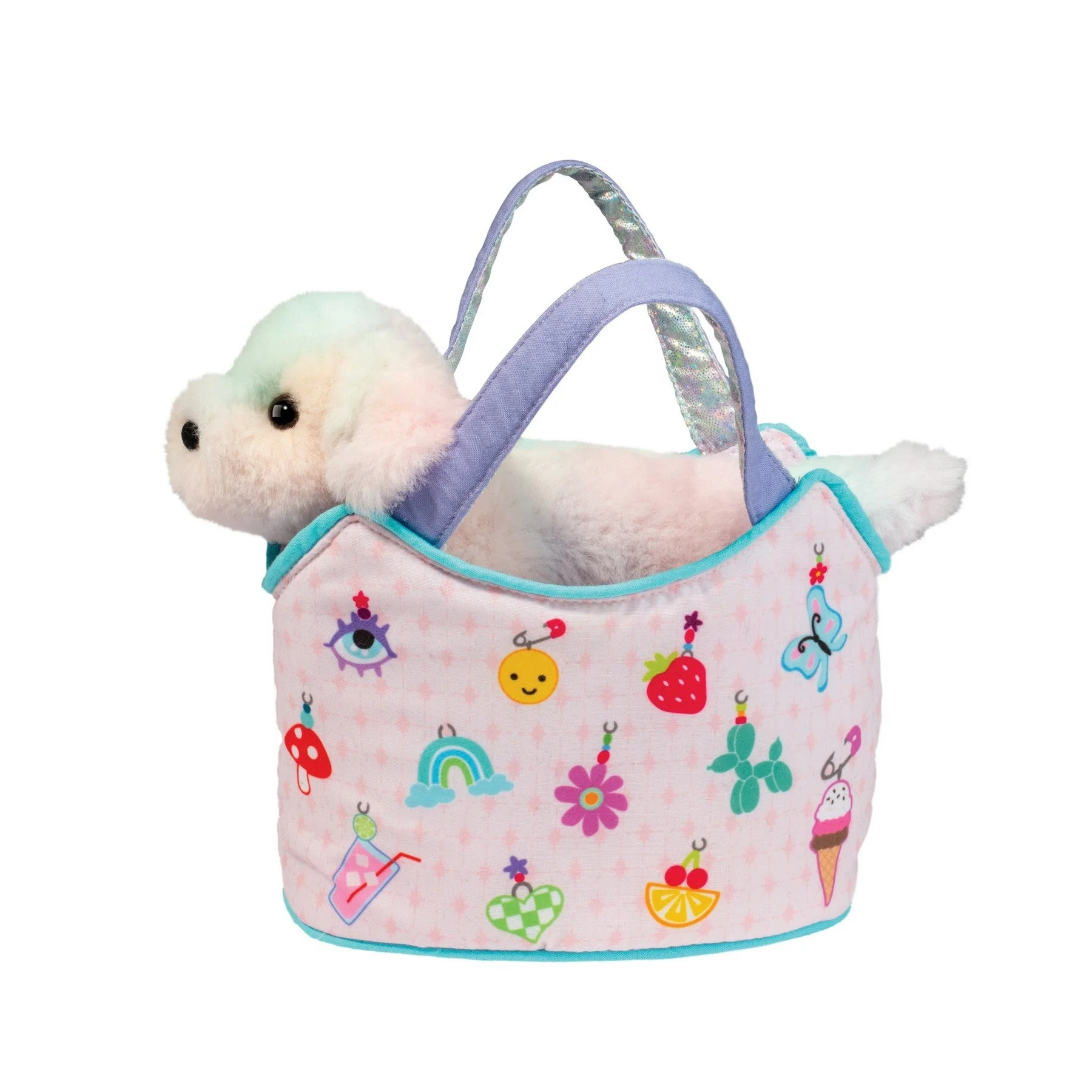 Charmingly Yours Sassy Pet Sak w/Rainbow Pup Stuffed Animal