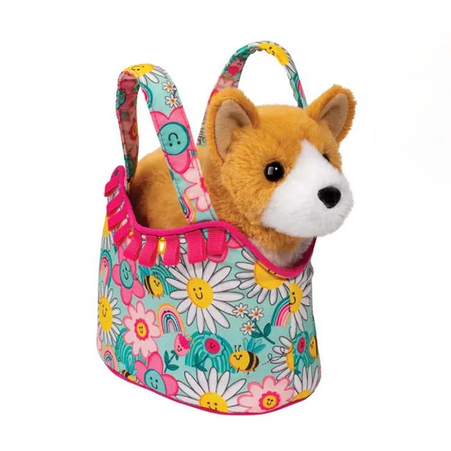 Sunny Smiles Sassy Sak Purse with Corgi Dog Plush
