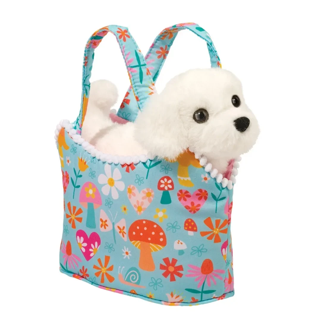 Retro Chic Sassy Sak with Bichon Plush with Purse 1 Retro Chic Sassy Sak with Bichon Plush with Purse