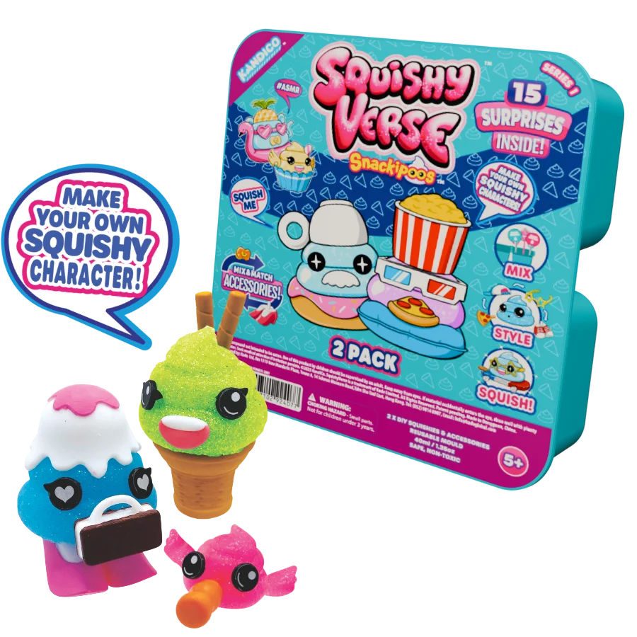 Squishyverse 2-Pack DIY Squishy Surprise Toys: Create Collectible Snackipoo Characters 2 Squishyverse 2-Pack DIY Squishy Surprise Toys: Create Collectible Snackipoo Characters