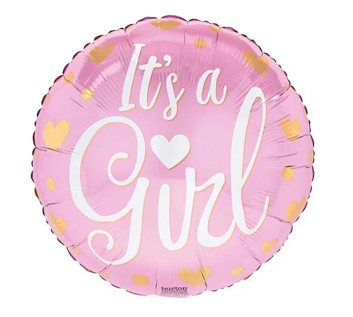 17 Inch Round Pink It's A Girl Foil Celebration Balloon