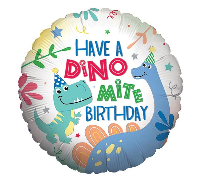 17-Inch Have A Dinomite Birthday Dinosaur Packaged Foil Balloon