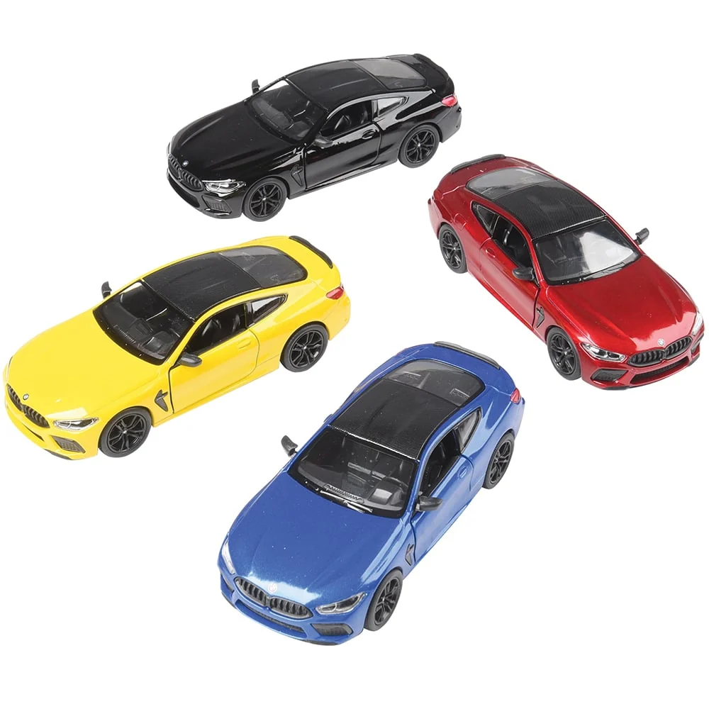BMW M8 Competition Coupe Die Cast Pull Back 12 Piece Set 4 BMW M8 Competition Coupe Die Cast Pull Back 12 Piece Set