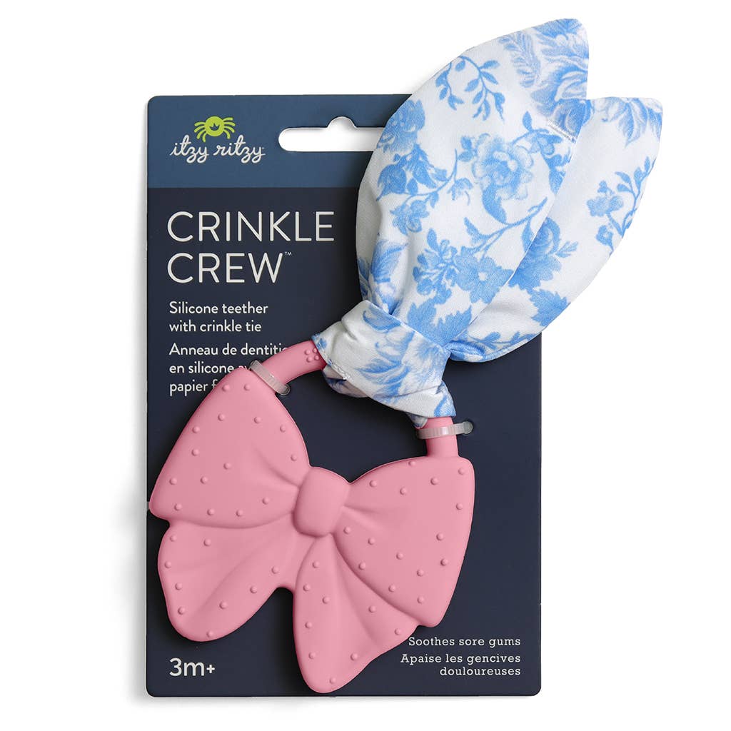 Bow Crinkle Crew Infant Teether 3 Bow Crinkle Crew Infant Teether