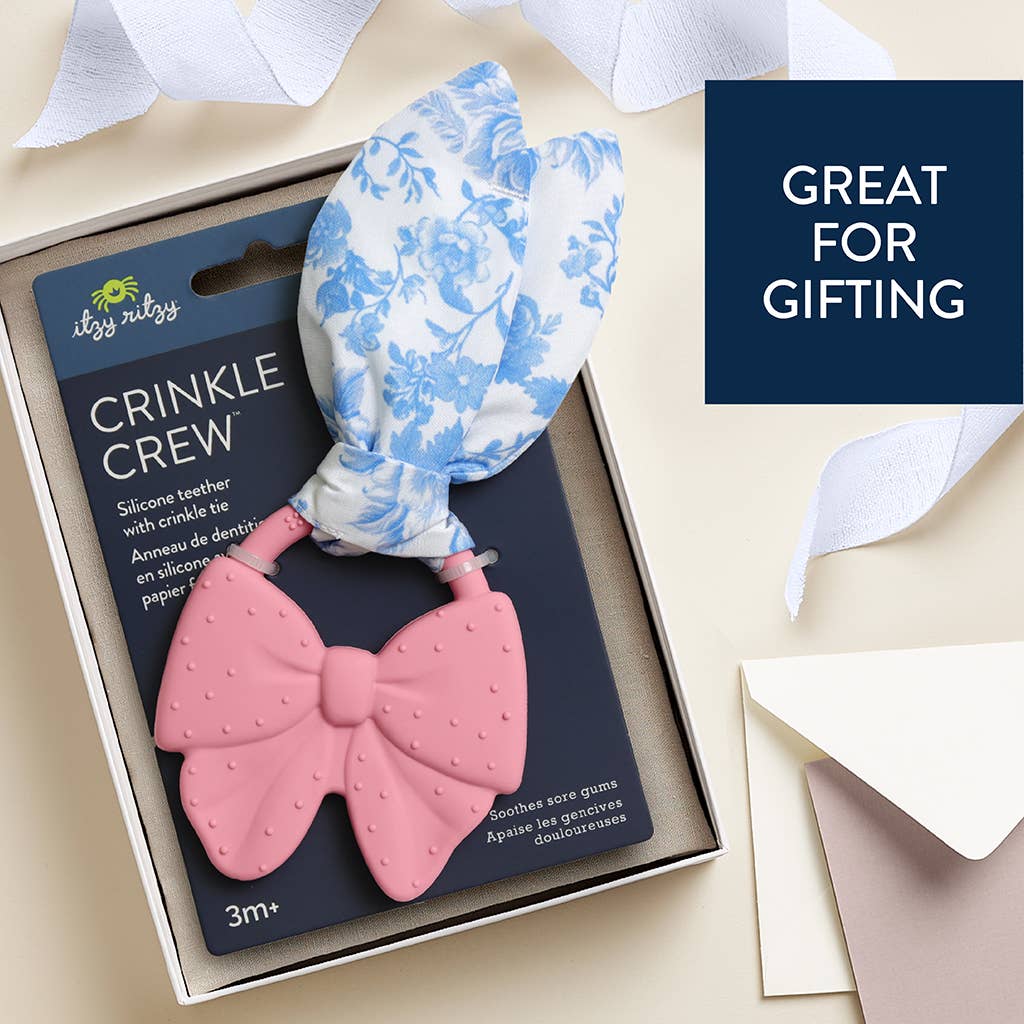 Bow Crinkle Crew Infant Teether 6 Bow Crinkle Crew Infant Teether