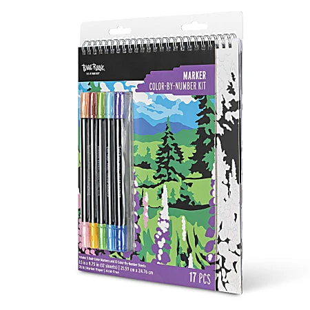 Brea Reese Color-by-Number Marker Pad Kit Mountain Landscapes 3 Brea Reese Color-by-Number Marker Pad Kit Mountain Landscapes