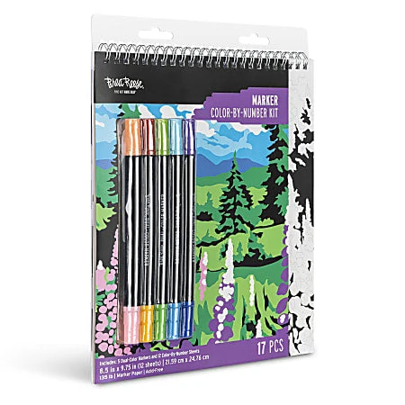 Brea Reese Color-by-Number Marker Pad Kit Mountain Landscapes 4 Brea Reese Color-by-Number Marker Pad Kit Mountain Landscapes