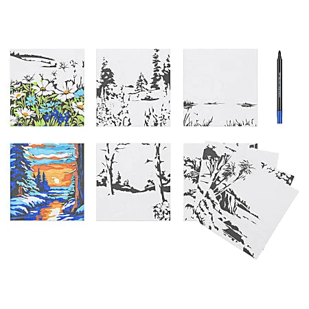 Brea Reese Color-by-Number Marker Pad Kit Mountain Landscapes 6 Brea Reese Color-by-Number Marker Pad Kit Mountain Landscapes