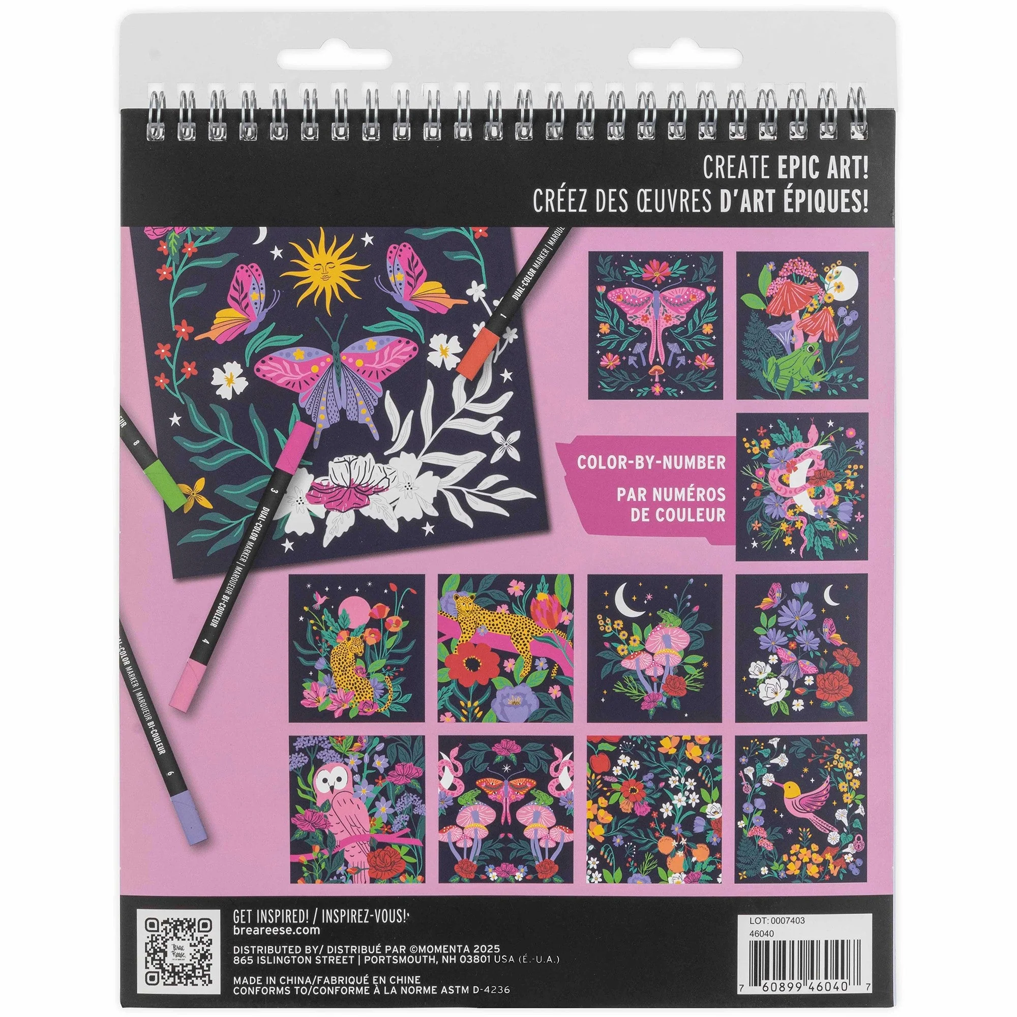 Brea Reese Vivid Color-By-Number Marker Kit Whimsical Botanicals 17 Piece 2 Brea Reese Vivid Color-By-Number Marker Kit Whimsical Botanicals 17 Piece